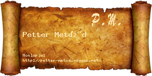 Petter Metód névjegykártya